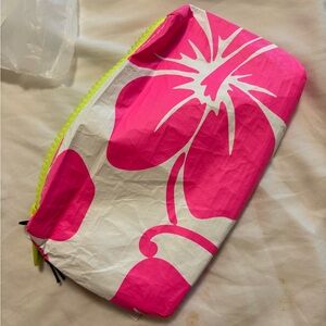 Aloha Collection Pink and White hibiscus Travel Pouch